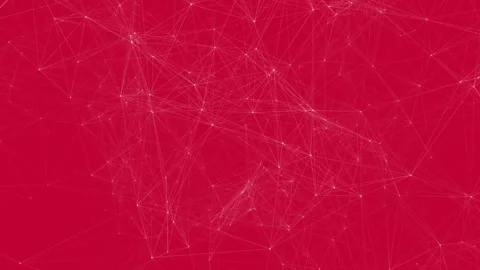 Animation with colorful blocks and interconnected lines on red background Stock Footage 303840721