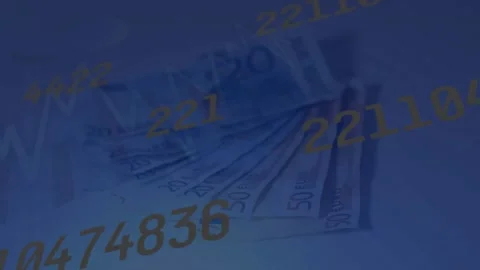 Animation of colorful circles and binary coding over caucasian man dots Stock Footage 328007091
