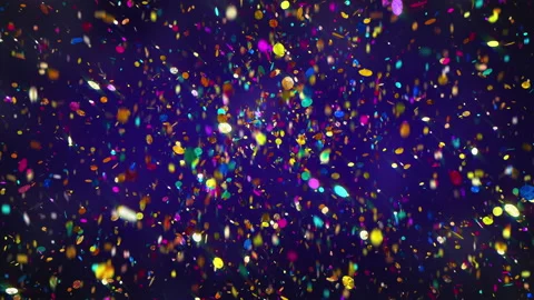 Animation of Colorful confetti exploding in 4 K Video stock 144190206