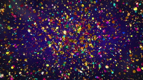 Animation of Colorful confetti exploding in 4K Video stock 144185329