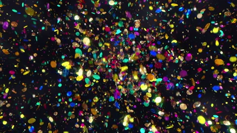 Animation of Colorful confetti exploding in 4K Stock-Footage 144200302