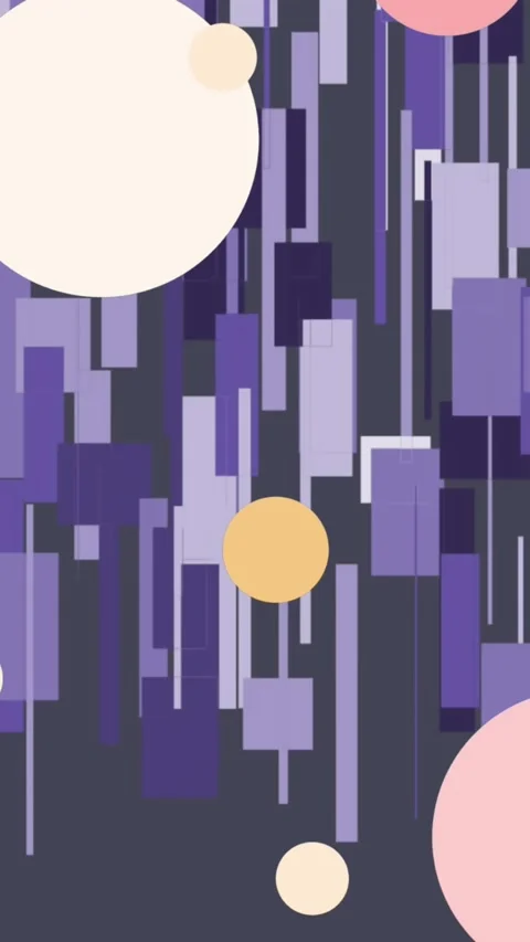 Animation of colorful dots flying over geometrical shapes on dark background Stock Footage 342097704