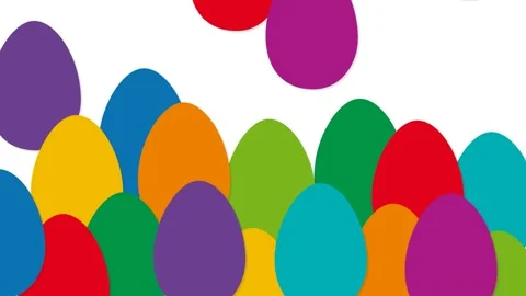 Animation, colorful Easter eggs background. Video for presentation of Happy.. Stock Footage 233815305