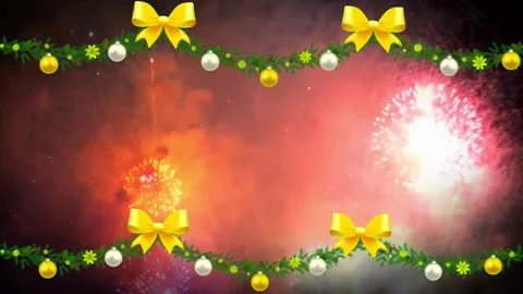 Animation colorful firework background for design christmas and new year card. Stock Footage 248971784