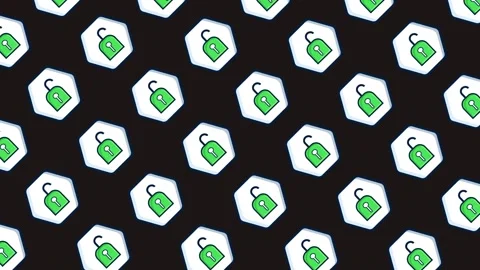 Animation of colorful flat lay pattern of open locks 스톡 동영상 308061845