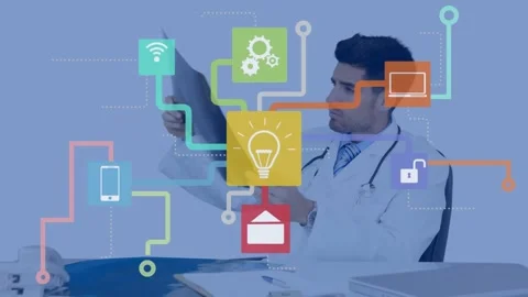 Animation of colorful flowchart with com... | Stock Video | Pond5