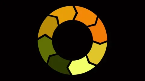 Animation colorful loading circle on black background. Stock Footage 156373188