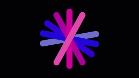 Animation colorful loading circle on black background. Stock Footage 156373250