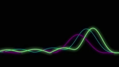 Animation colorful nois wave isolate on black background. Stock Footage 166334975