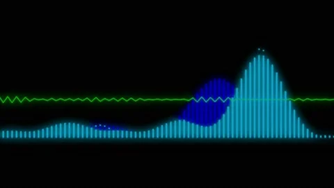 Animation colorful nois wave isolate on black background. Stock Footage 166335205