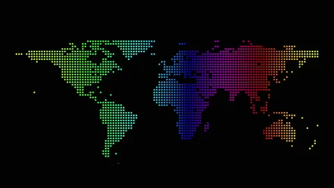Animation Colorful World Map Stock Footage 159061610