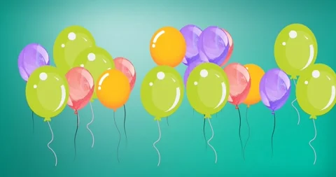 Animation of colourful balloons bouncing... | Stock Video | Pond5
