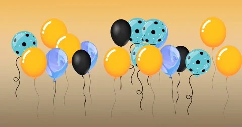 Animation of colourful balloons bouncing... | Stock Video | Pond5