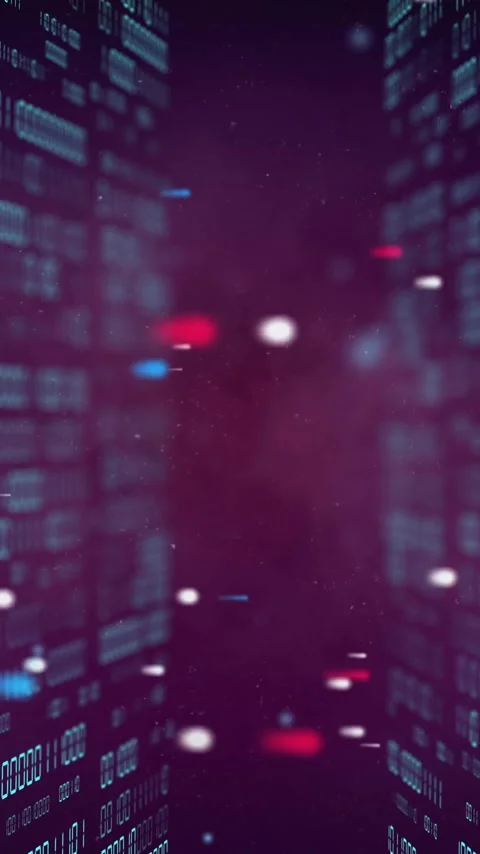 Animation of colourful spots over data processing on black background Stock Footage 344775265