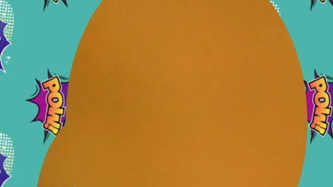 Animation of comic speech bubble over multiple wow text Stock Footage 312608055