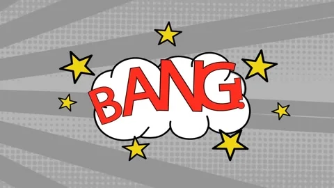 Animation of comic speech bubbles with comic sound effects texts Stock Footage 326759647