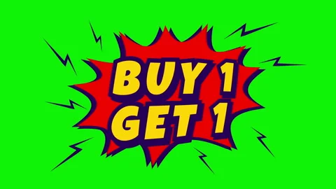 Animation Comic Style Burst Promotes Buy One Get One Free Sale Banner Stock Footage 325169721