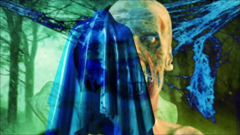 Animation in comic style of devilish characters , monsters and ghost... Stock Footage 165679351