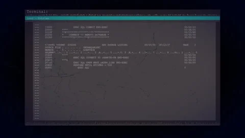 Animation of communication network and data text processing on dark interface Stock Footage 266476565