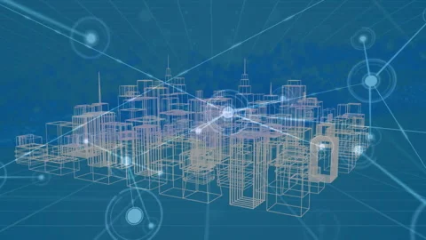 Animation of communication network over ... | Stock Video | Pond5
