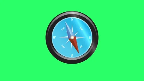 Animation compass on green background. Stock Footage 255954367