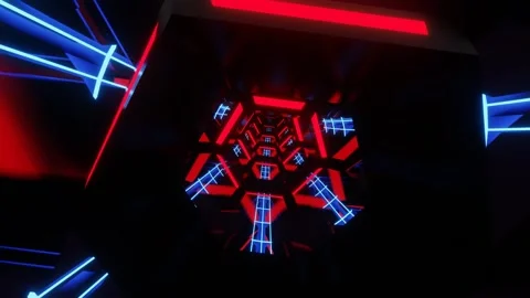 Animation of a complex and dynamic structure with intersecting lines and shapes. Stock Footage 272204383