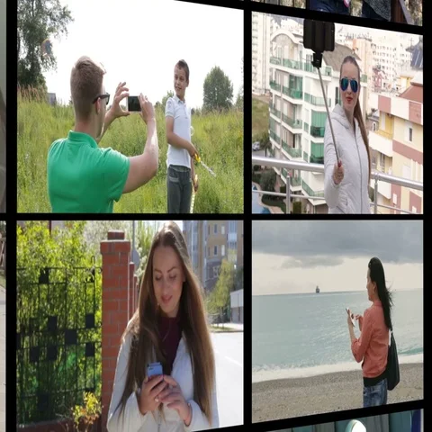 Animation Composition of using smartphone. Technologi concept Stock Footage 69310990