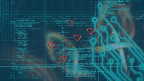 Animation of computer and scientific data processing on black background Stock Footage 329563537