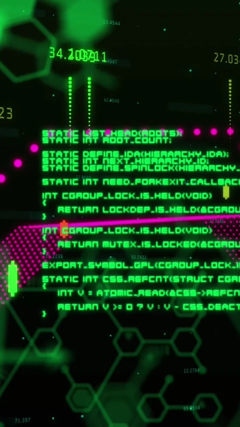 Animation of computer and scientific data processing on black background Stock Footage 343128100