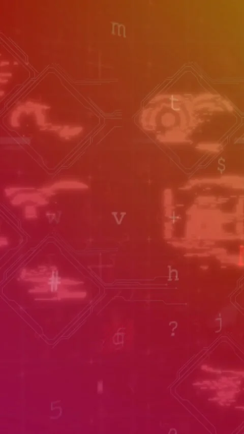 Animation of computer application icons over texts, symbols, numbers and letters Stock Footage 344745998