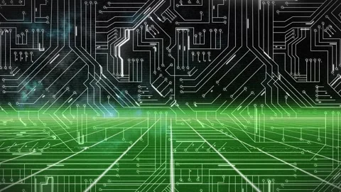 Animation of computer circuit board and network of connections Stock Footage 328711658