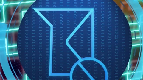 Animation of computer circuit board with data processing and digital email icon Video stock 312324000