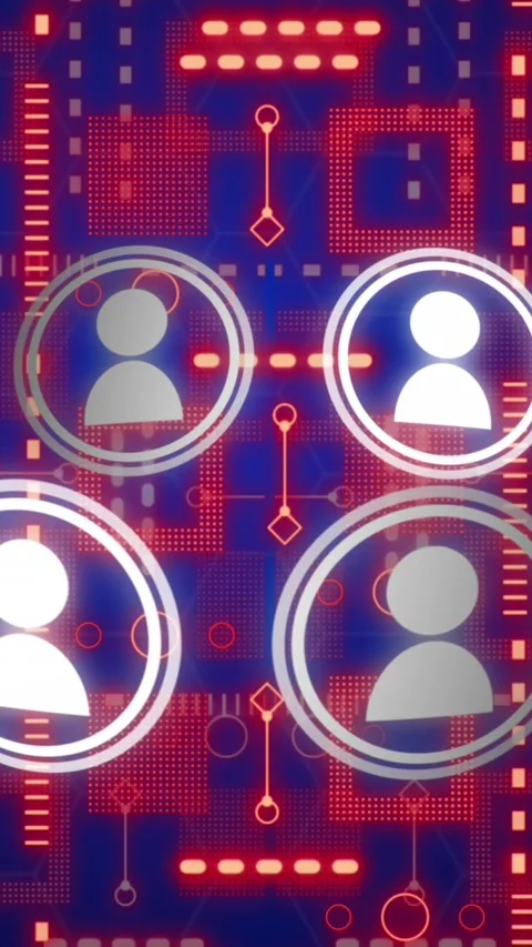 Animation of computer circuit board with data processing and digital icons Stock Footage 343609127