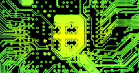 Animation of computer circuit board. Details of microelectronics components Stock Footage 278058410