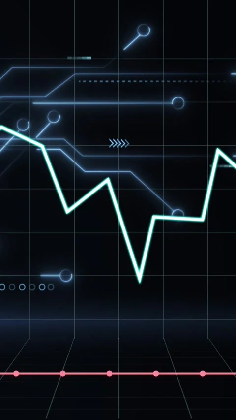 Animation of computer circuit board with statistics and data processing Stock Footage 343640992