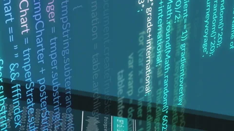 Animation of computer code and encryption data overlaying digital screen Stock Footage 313370186