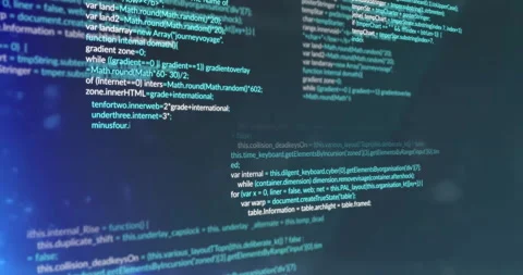 Animation of computer code with blue and green text on dark background Stock Footage 305862561