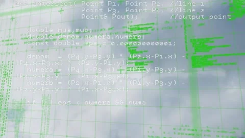 Animation of computer code processing on grey and green background Stock Footage 327843836