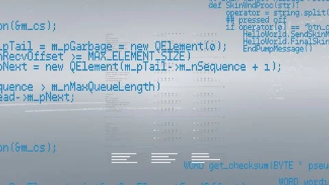 Animation of computer code processing on grey background Stock Footage 329025859