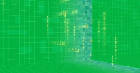 Animation of computer data processing and binary coding on transparent Stock Footage 318123076
