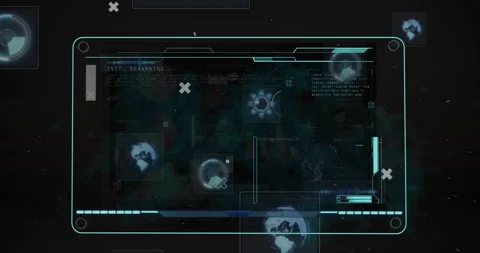 Animation of computer data processing over screen Stock Footage 263911679