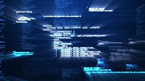 Animation of computer data processing over glowing blue background Stock Footage 329168367