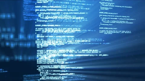 Animation of computer data processing over glowing blue background Stock Footage 329925802