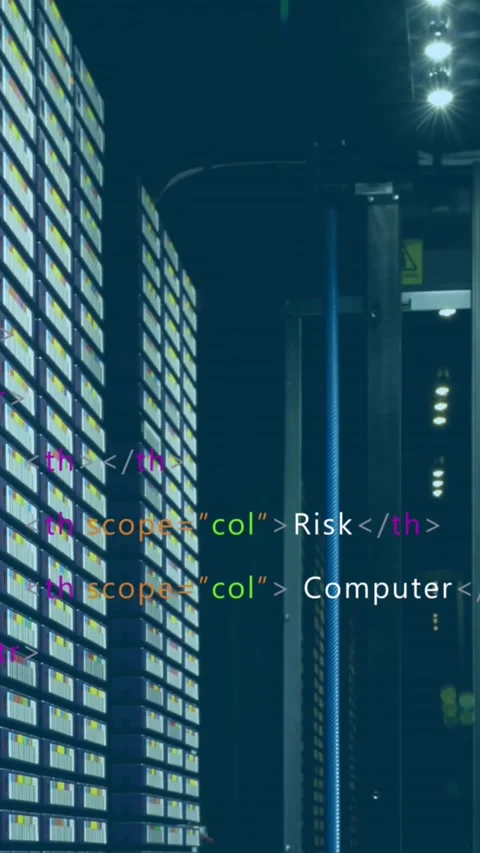 Animation of computer data processing over computer servers Stock Footage 344243911