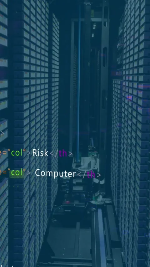 Animation of computer data processing over computer servers Stock Footage 344284026