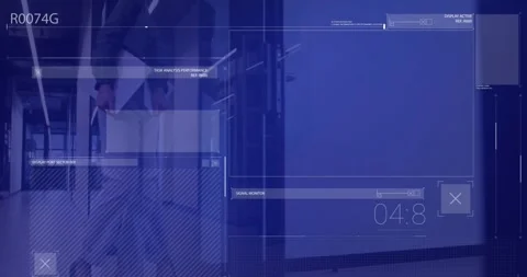 Animation of computer display screen over asian businesswoman with laptop Stock Footage 329568640