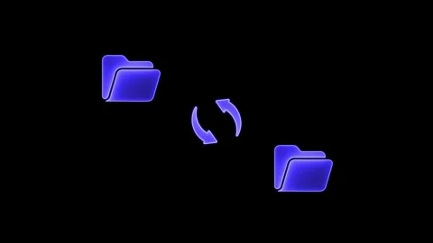 Animation of computer folders icon by copying and pasting files, on a trans.. Stock Footage 305166451