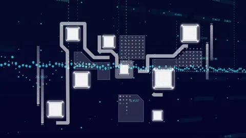 Animation of computer interface with graphical representation of business data Stock Footage 329849403