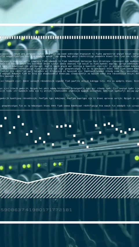 Animation of computer language and graph over data server systems Stock Footage 343920618