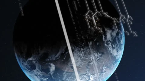 Animation of computer language with circuit board pattern and numbers over Stock Footage 312472227